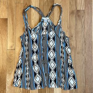 Unique Print Button Down Tunic